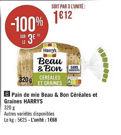pain de mie beau & bon céréales et graines harrys