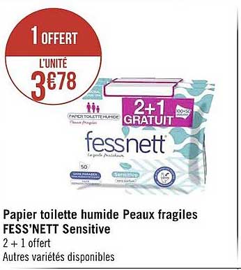 papier toilette humide peaux fragiles fess'nett sensitive