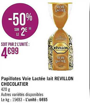 papillotes voie lactée lait revillon chocolatier