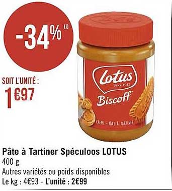 Pâte à Tartiner Spéculoos Lotus