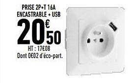 prise 2p+t 16A encastrable + usb