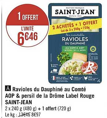 ravioles du dauphiné au comté aop & persil de la drôme label rouge saint-jean
