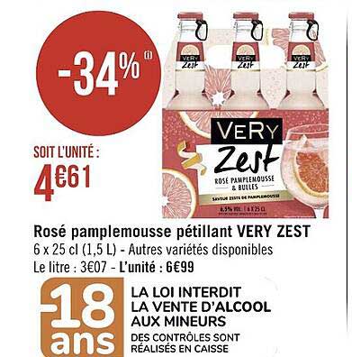 rosé pamplemousse pétillant very zest