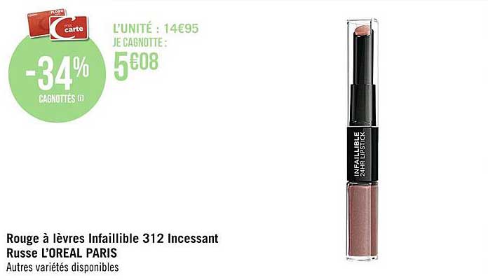 rouge à lèvres infaillible 312 incessant russe l'oréal paris