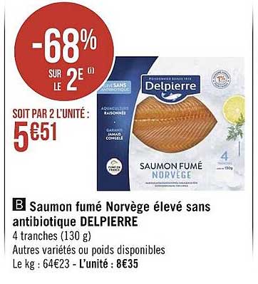 saumon fumé norvège élevé sans antibiotique delpierre