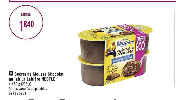Secret De Mousse Chocolat Au Lait La Laitière Nestlé