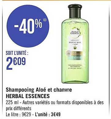 shampooing aloé et chanvre herbal essences
