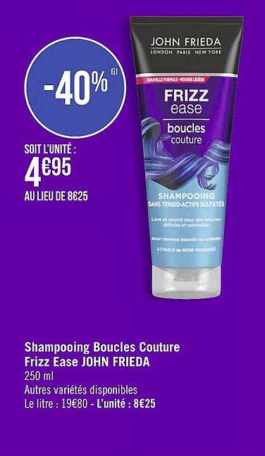 shampooing boucles couture frizz ease john frieda