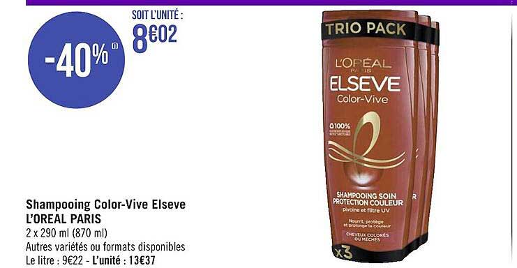 shampooing color-vive elseve l'oréal paris