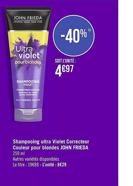 Shampooing Ultra Violet Correcteur Couleur Pour Blondes John Frieda