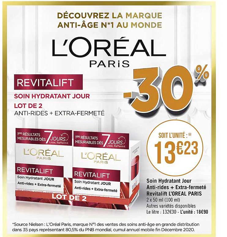soin hydratant jour anti-rides + extra-fermeté revitalift l'oréal paris