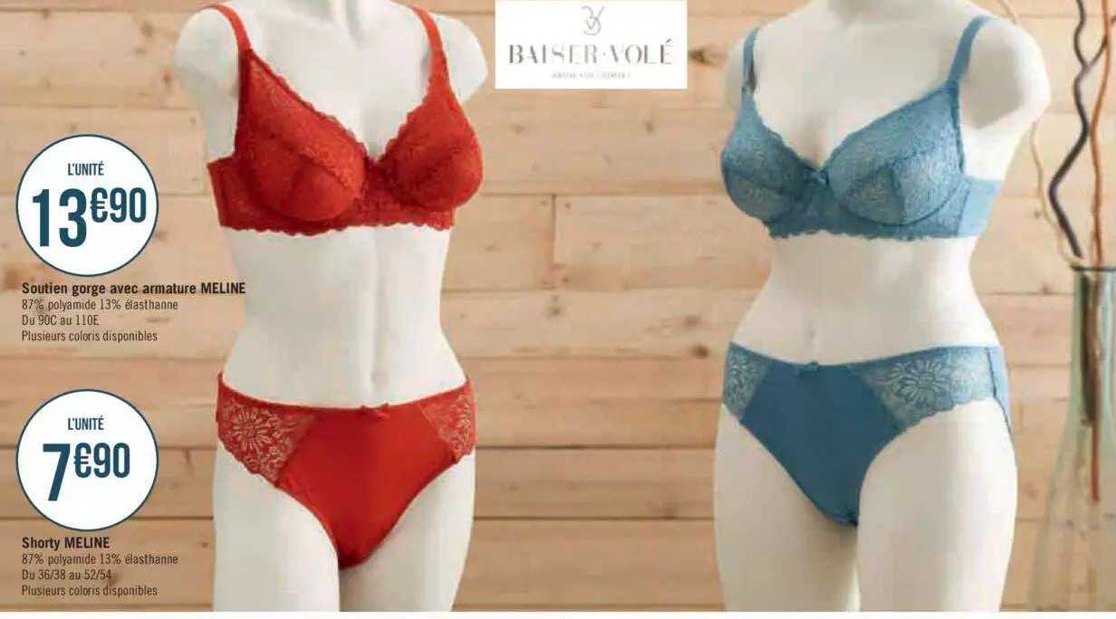 soutien gorge avec armature meline, shorty meline