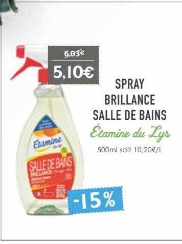 spray brillance salle de bains étamine du lys