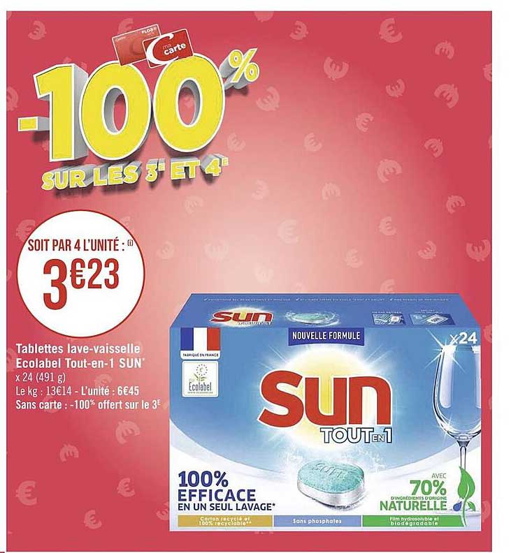 tablettes lave-vaisselle ecolabel tout-en-1 sun