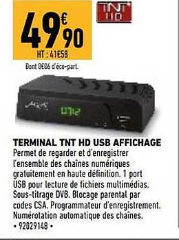terminal tnt hd usb affichage