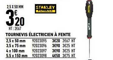tournevis électricien à fente stanley