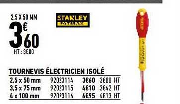 tournevis électricien isolé stanley