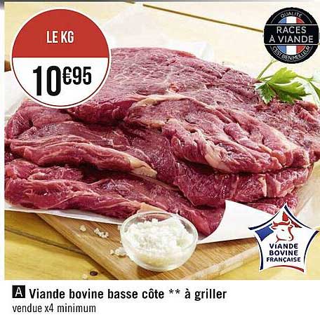 viande bovine basse côte**à griller