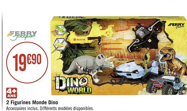 2 figurines monde dino ferry jacques