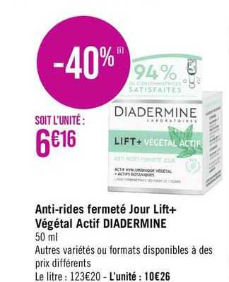 Anti-rides Fermeté Jour Lift+ Végétal Actif Diadermine