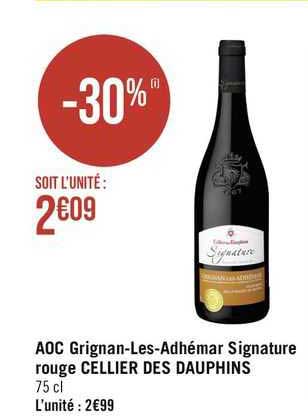 aoc grignan-Les-Adhémar signature rouge cellier des dauphins