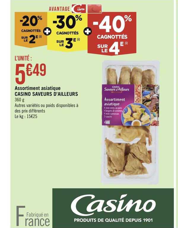 assortiment asiatique casino saveurs d'ailleurs