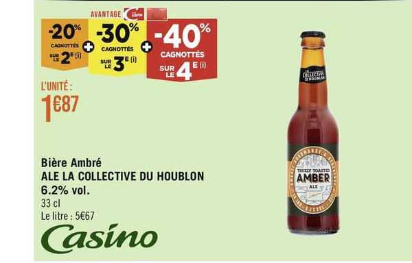 bière ambré ale la collective du houblon 6.2% vol.