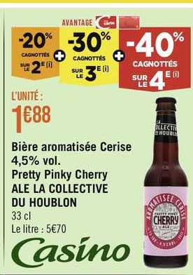 bière aromatisée cerise 4,5% vol. pretty pinky cherry ale la collective du houblon