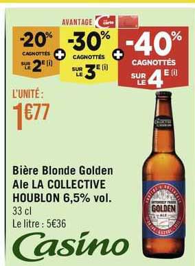 bière blonde golden ale la collective houblon 6,5% vol.