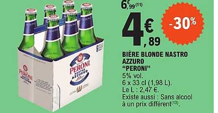 bière blonde nastro azzuro "peroni"