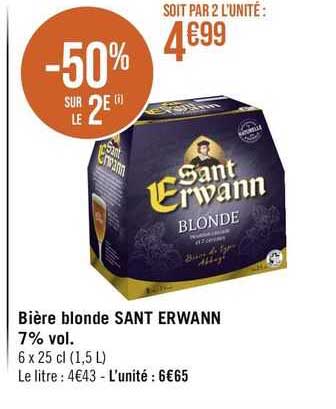 bière blonde sant erwann 7% vol.