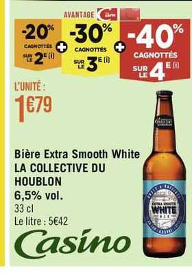 bière extra smooth white la collective du houblon 6,5% vol.
