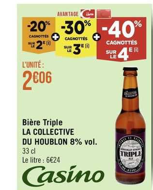 bière triple la collective du houblon 8% vol.
