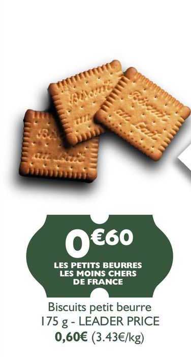 biscuits petit beurre - leader price