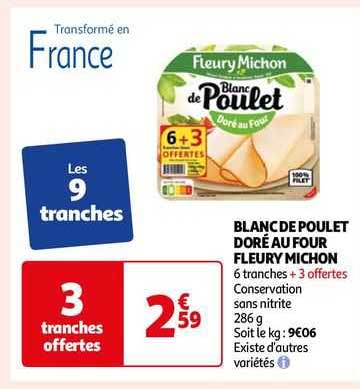 blanc de poulet doré au four fleury michon