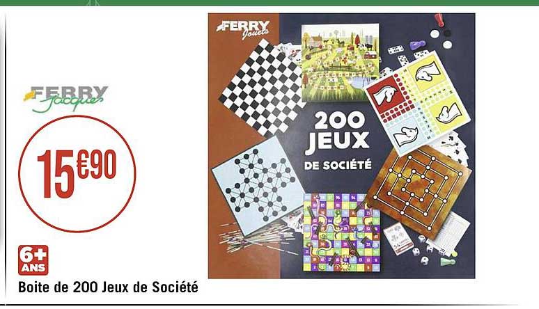boîte de 200 jeux de société ferry jacques