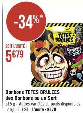 bonbons têtes brulées des bonbons ou un sort