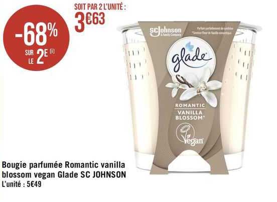 bougie parfumée romantic vanilla blossom vegan glade sc johnson