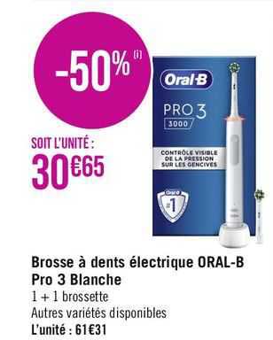 brosse à dents électrique oral-b pro 3 blanche