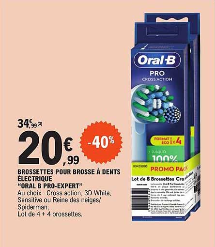 Brossettes Pour Brosse à Dents électrique "oral B Pro-expert"