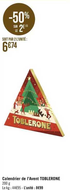 calendrier de l'avent toblerone