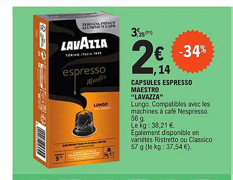 capsules espresso maestro "lavazza"