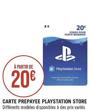 carte prépayée playstation store