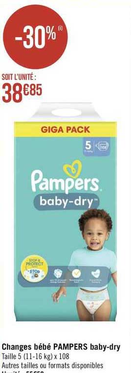 changes bébé pampers baby-dry
