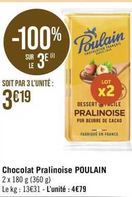 Chocolat Pralinoise Poulain