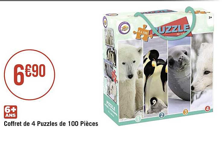 Coffret De 4 Puzzles De 100 Pièces