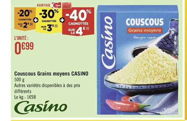couscous grains moyens casino