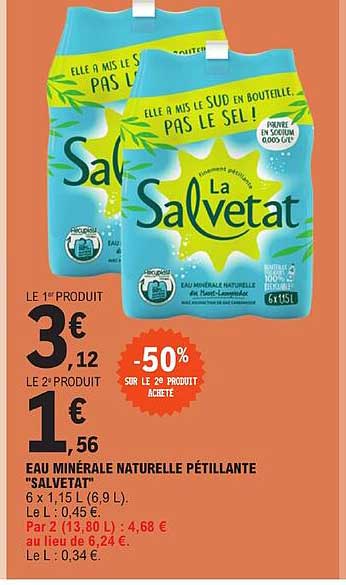Eau Minérale Naturelle Pétillante "salvetat"