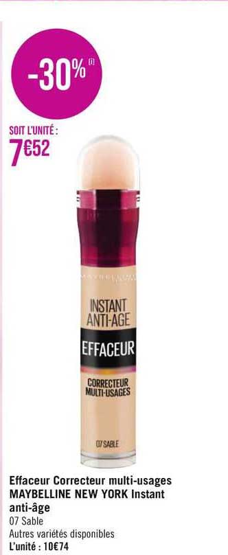 effaceur correcteur multi-usages maybelline new york instant anti-âge