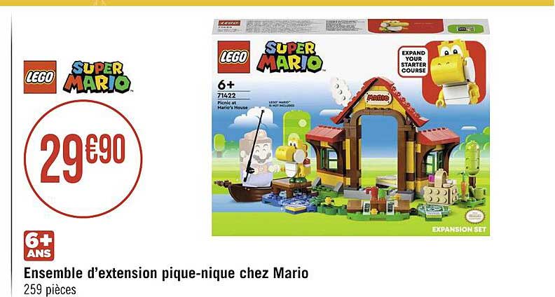 ensemble d'extension pique-nique chez mario lego super mario